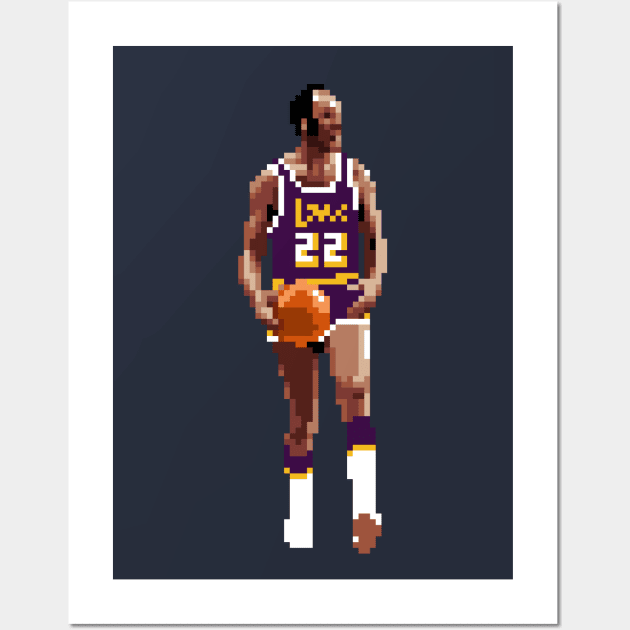 Elgin Baylor Pixel Dribble Wall Art by qiangdade